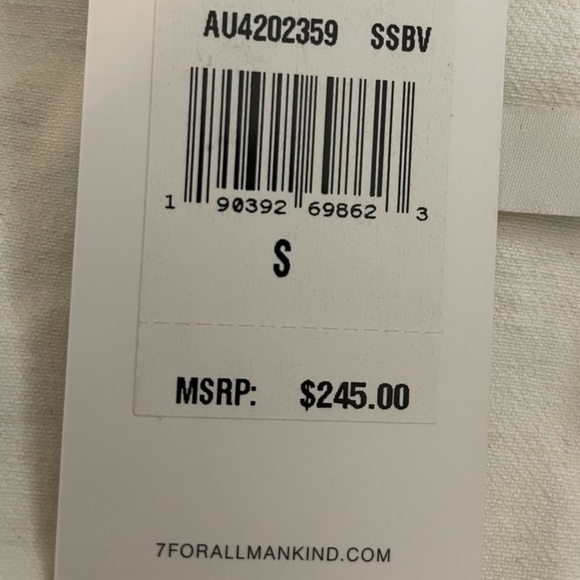 NWT 7 For All Mankind Ivory Color Jean Jacket Size S - Picture 6 of 9